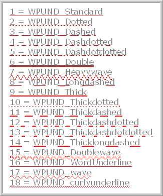 UnderlineModes